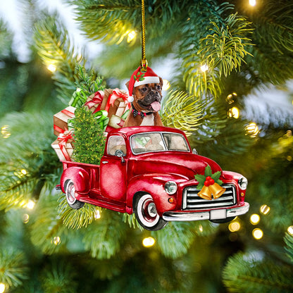 Petthouse | Boxer Xmas Tree Pickup Ornament, Boxer Christmas Car Ornament, Boxer Xmas Ornament Gift