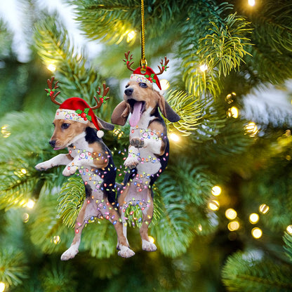 Petthouse | Beagle Christmas Ornament, Beagle Dancing Ornament, Beagle Xmas Party Car Ornament