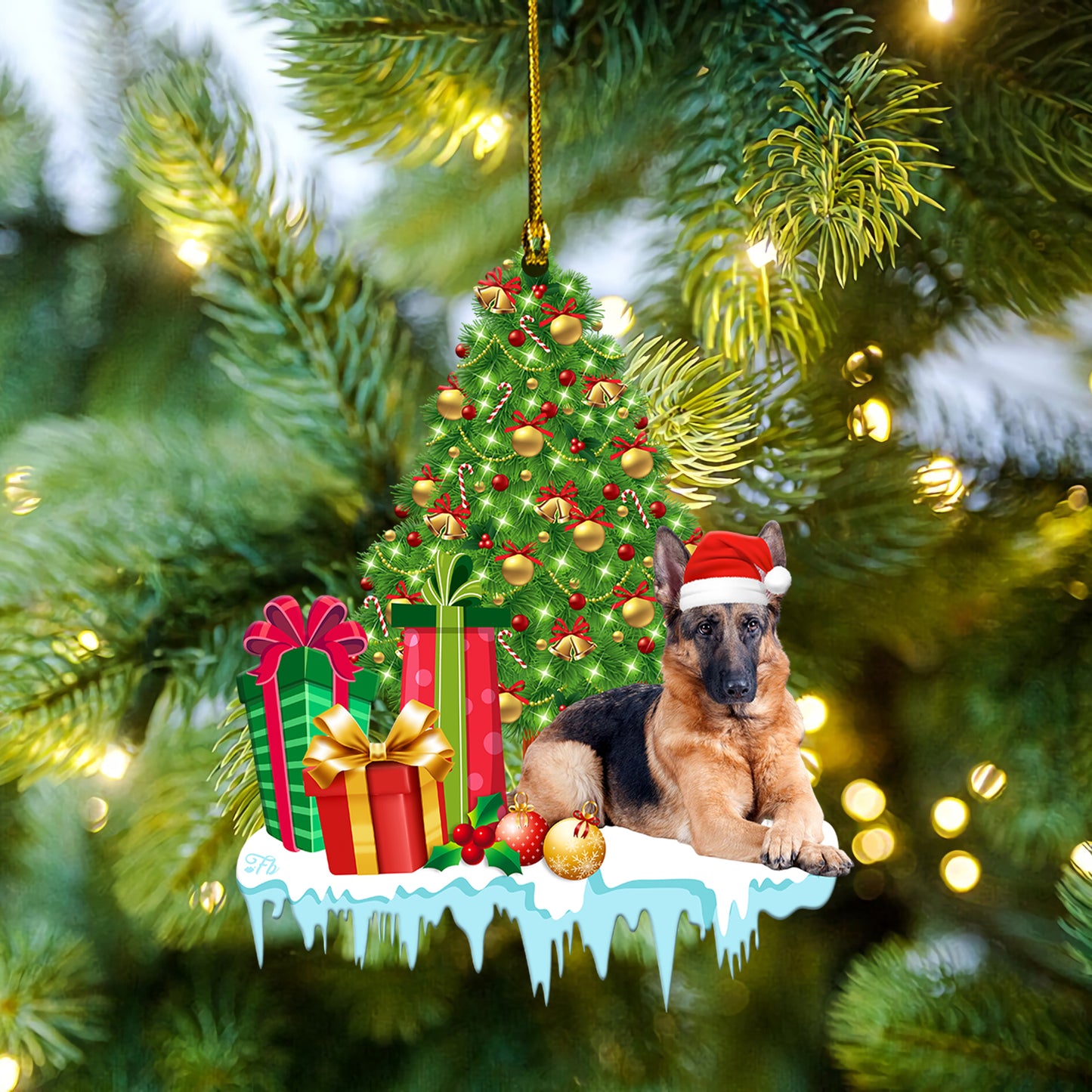 Petthouse | German Shepherd Ornament, Dog Christmas Ornament, Christmas German Shepherd Ornament