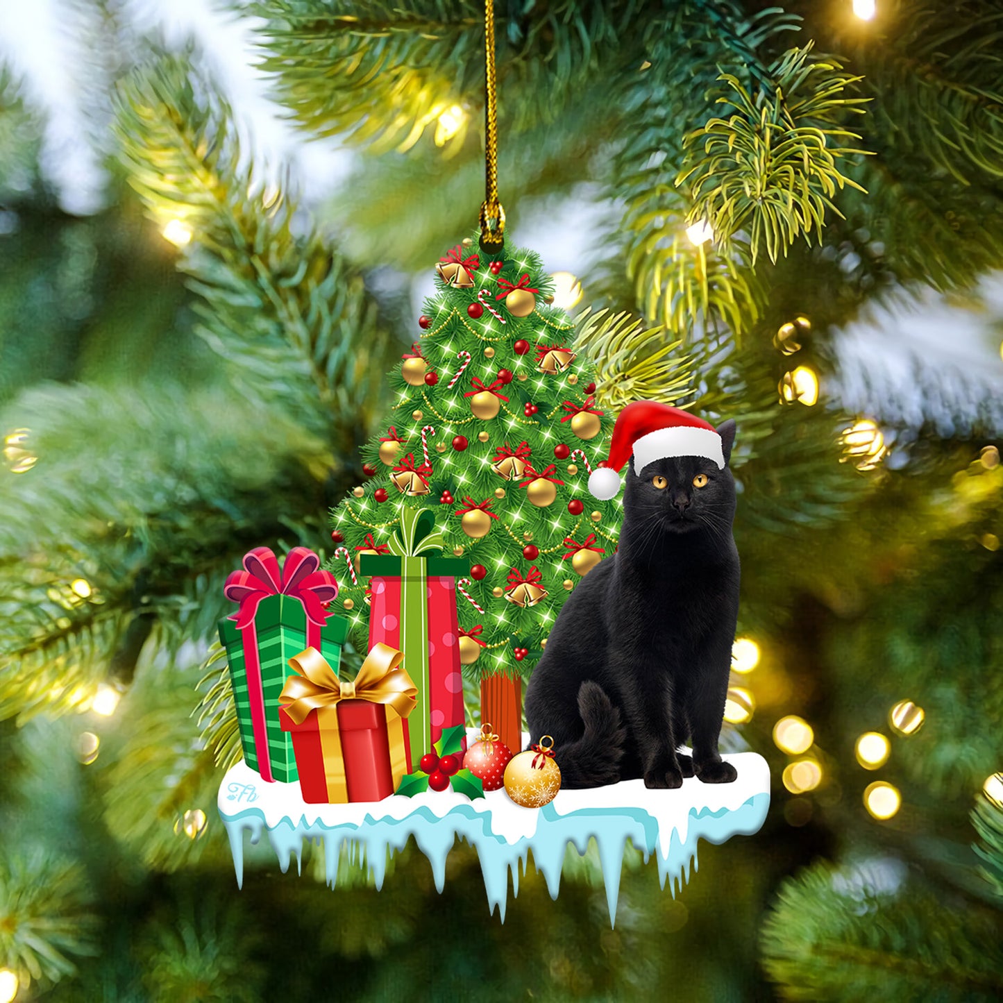 Petthouse | Black Cat Christmas Ornament Cat Lover Ornament Christmas Tree Ornament Home Decor