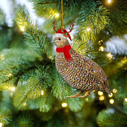 Petthouse | Brown Quail Christmas Ornament Bird Merry Christmas Car Hanging Ornament Xmas Gift