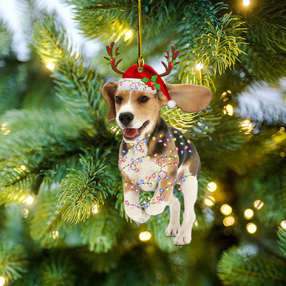 Petthouse | Cute Beagle Christmas Car Hanging Ornament Beagle Dog Believe In Santa Paw