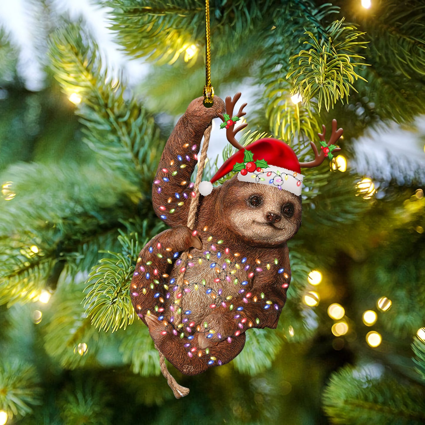 Petthouse | Sloth Ornament Christmas Ornament Sloth Christmas Decor Cute Animal Ornament Gift