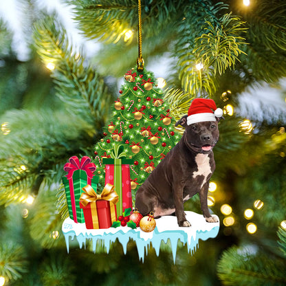 Petthouse | American Staffordshire Terrier Ornament, Dog Xmas Ornament, Staffordshire Terrier Dog