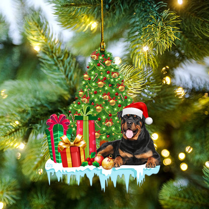 Petthouse | Rottweiler Christmas Ornament, Rottweiler Xmas Tree Car Ornament, Rottweiler Owner Gift