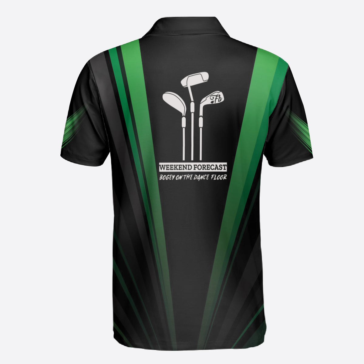 Petthouse | Black Green Golfer Polo Shirt, Weekend Forecast Bogey On The Dance Floor Quote Christmas