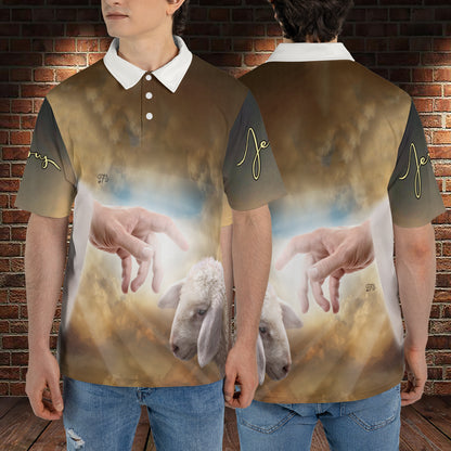 Petthouse | Jesus Christian Lamb Of God Polo Shirt God Christian Heaven Religion Sport Shirt Religious Gift