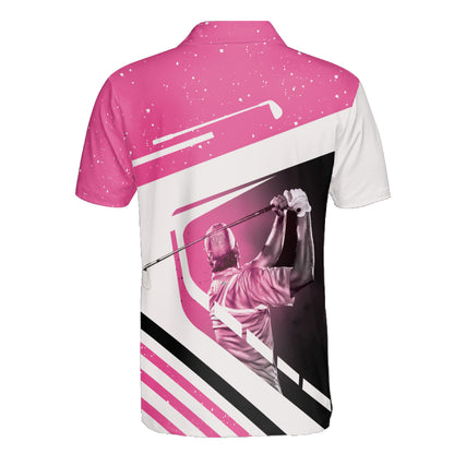 Petthouse | Pink Golf Polo Shirt Golf Man Pink Polo Shirt Golf Magical Pink Golfer Gift Unisex Polo Shirt