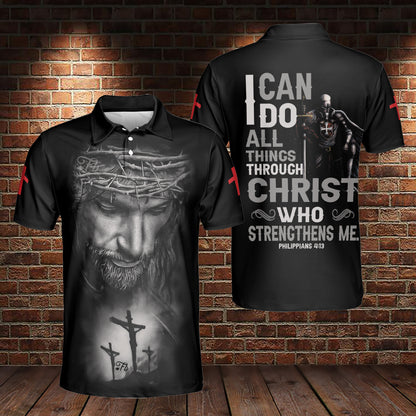 Petthouse | Christ God Artwork Polo Shirt I Can Do All Things Polo Shirt Christian Best Gift