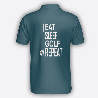 Petthouse | Golf Polo Shirt Eat Sleep Golf Repeat Golf Player Gift Unisex Polo Shirt