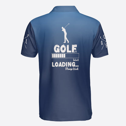 Petthouse | Custom Name Golf Loading Please Waited Polo Shirt, Funny Golfer Christmas Gift