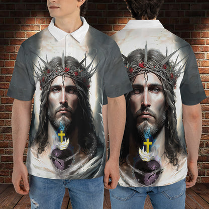 Petthouse | Jesus Christian King Polo Shirt Jesus God Religion Heaven Sport Shirt Religious Gift Christmas Gift