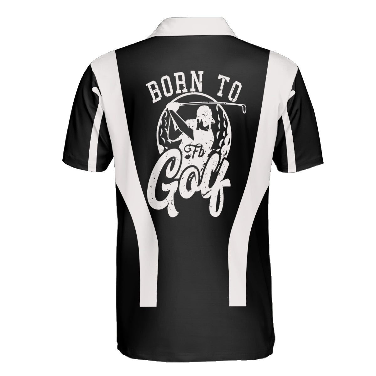 Petthouse | Born To Golf Polo Shirt Golf Logo Mens Polo Shirt Golf Black And White Golfer Gift