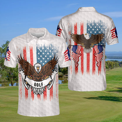 Petthouse | American Eagle Artwork Polo Shirt American Golfer Polo Shirt American Flag Polo Shirt Patriot Gift