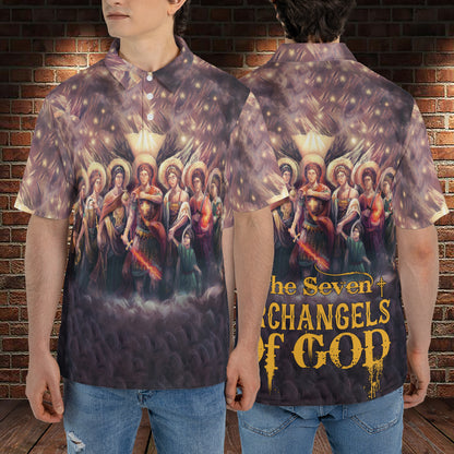 Petthouse | The Seven Archangels Of God Polo Shirt Jesus God Christian Sport Shirts Religious Gift Idea