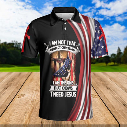 Petthouse | I Need Jesus Polo Shirt Christian Cross Us Flag Sport Shirt God Lovers Gift Unisex Shirt