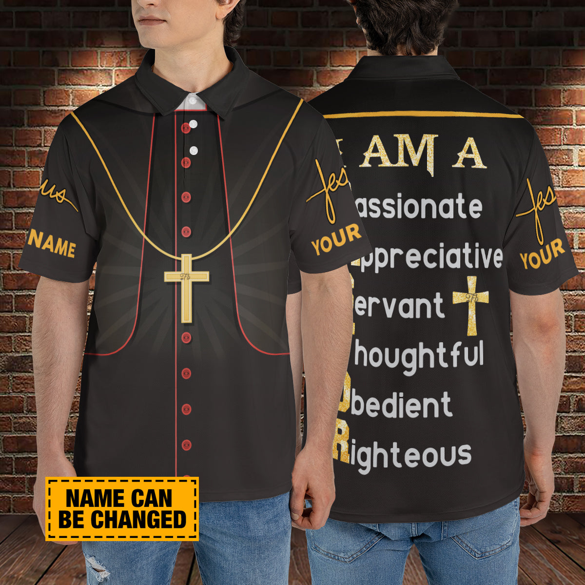 Petthouse | Customized Name Jesus Christian I Am A Pastor Polo Shirt Bible Verse Sport Shirt Scripture Quote