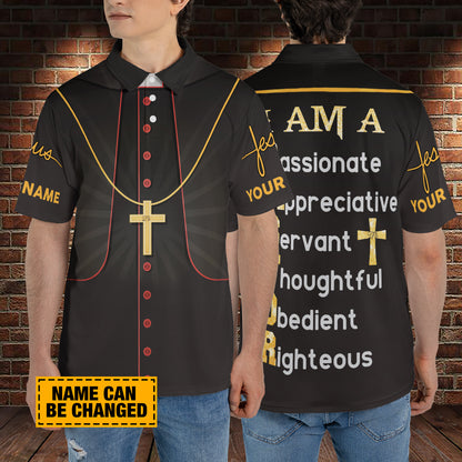 Petthouse | Customized Name Jesus Christian I Am A Pastor Polo Shirt Bible Verse Sport Shirt Scripture Quote