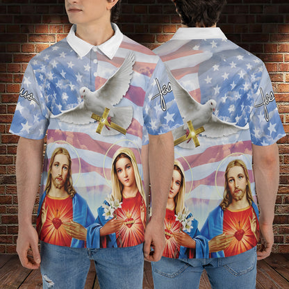 Petthouse | Mary Mother And Jesus Christ Us Polo Shirt Sacred Heart Jesus Sport Shirt Family Members Gift