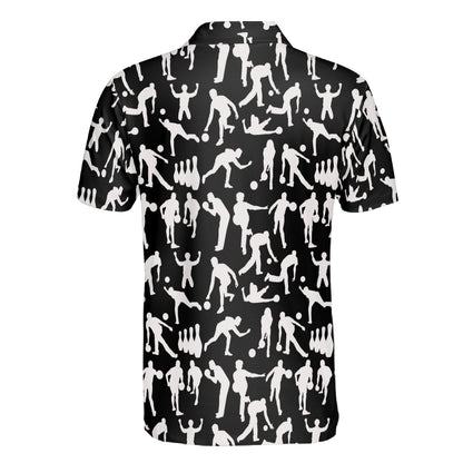 Petthouse | Bowling Polo Shirt Polo Silhouette Pattern Bowling Player Gift Unisex Polo Shirt