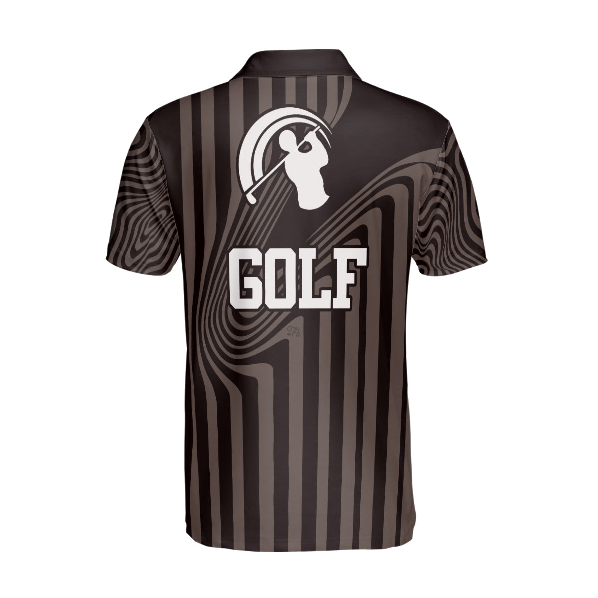 Petthouse | Golf Abstract Polo Shirt Golf Brown Line Unisex Polo Shirt Golf Player Gift