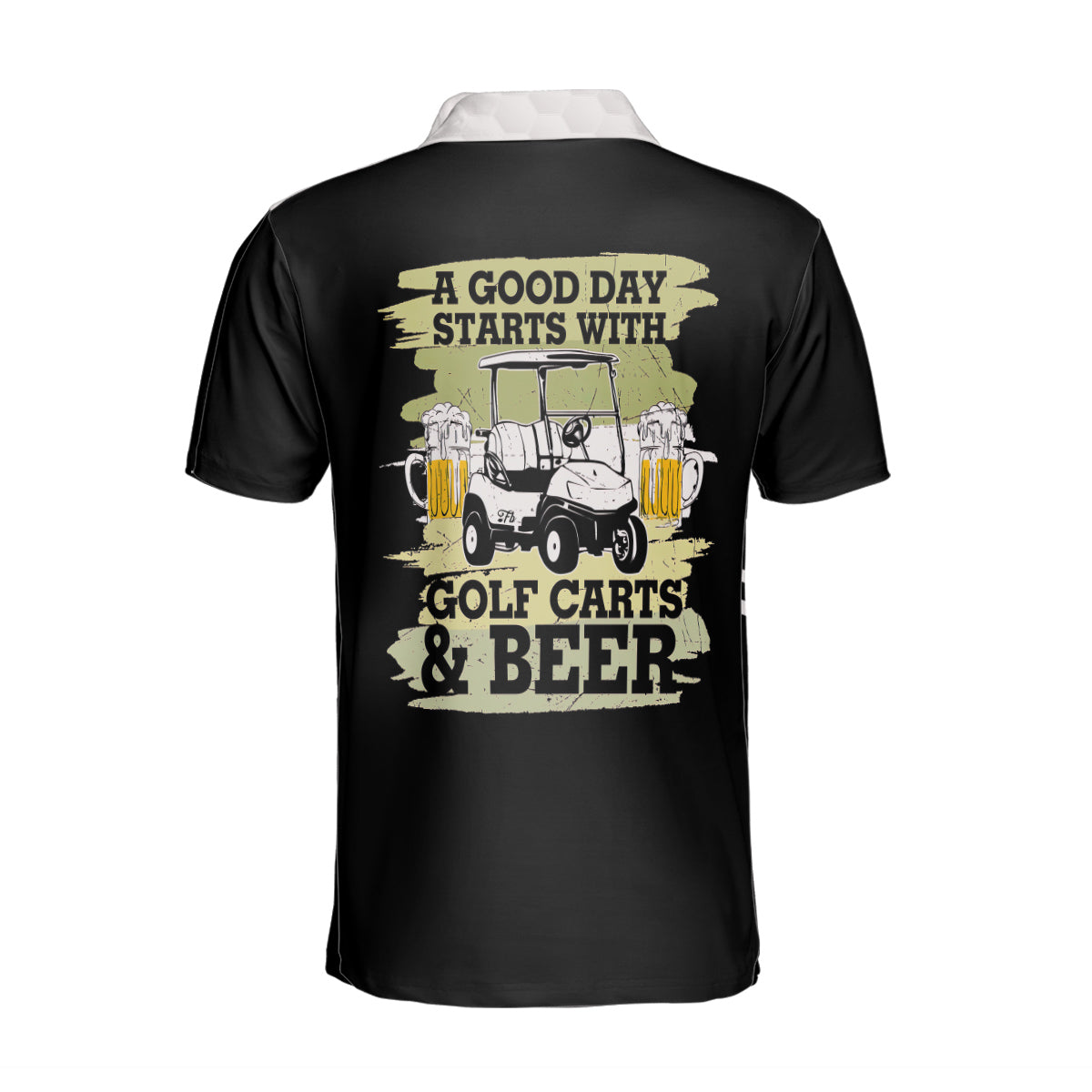 Petthouse | A Good Day Starts With Golf Carts And Beer Polo Shirt, Golfer Gift Unisex Polo Shirt