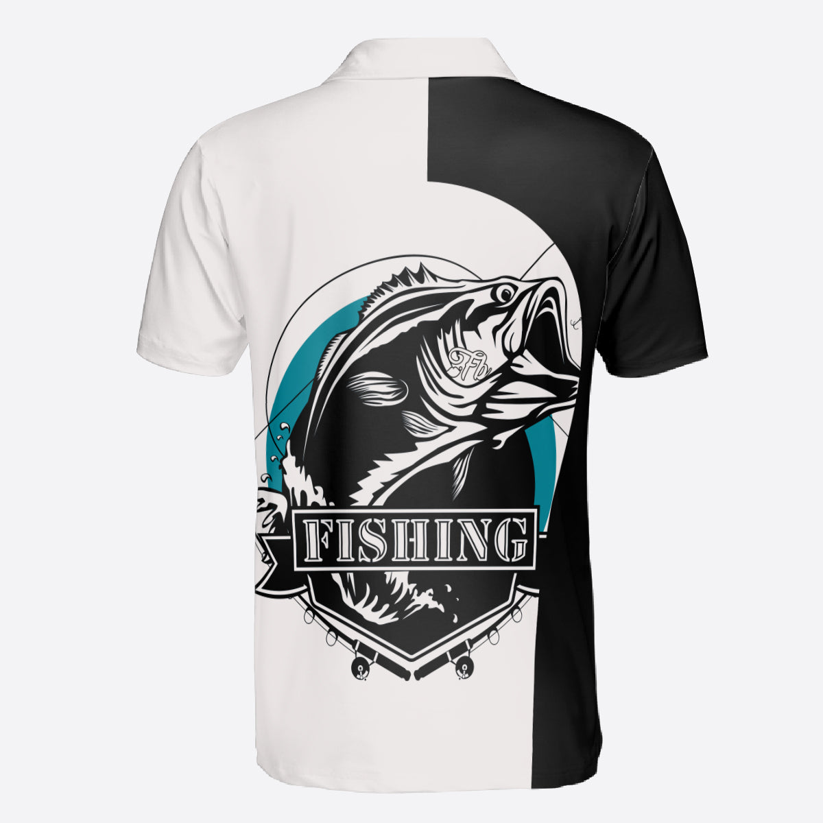 Petthouse | Fishing Lovers Polo Shirt, Fisher Dad Black White Polo Shirt Dad Fathers Day Gift