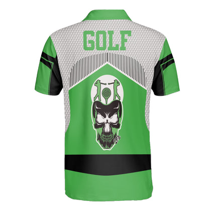 Petthouse | Golf Pattern Polo Shirt Golf Skull Golf Player Gift Golf Dad Father's Day Unisex Polo Shirt