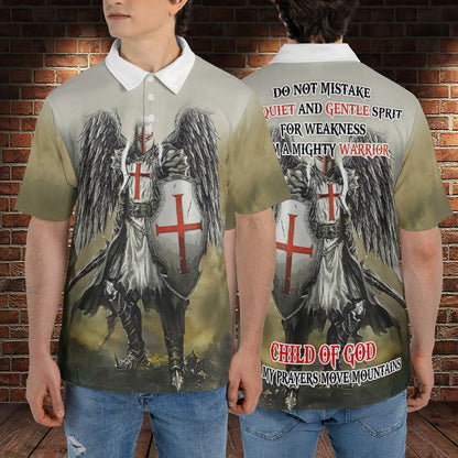 Petthouse | Christian Knight Templar Warrior Polo Shirt Child Of God Sport Shirt Religious Gift Idea