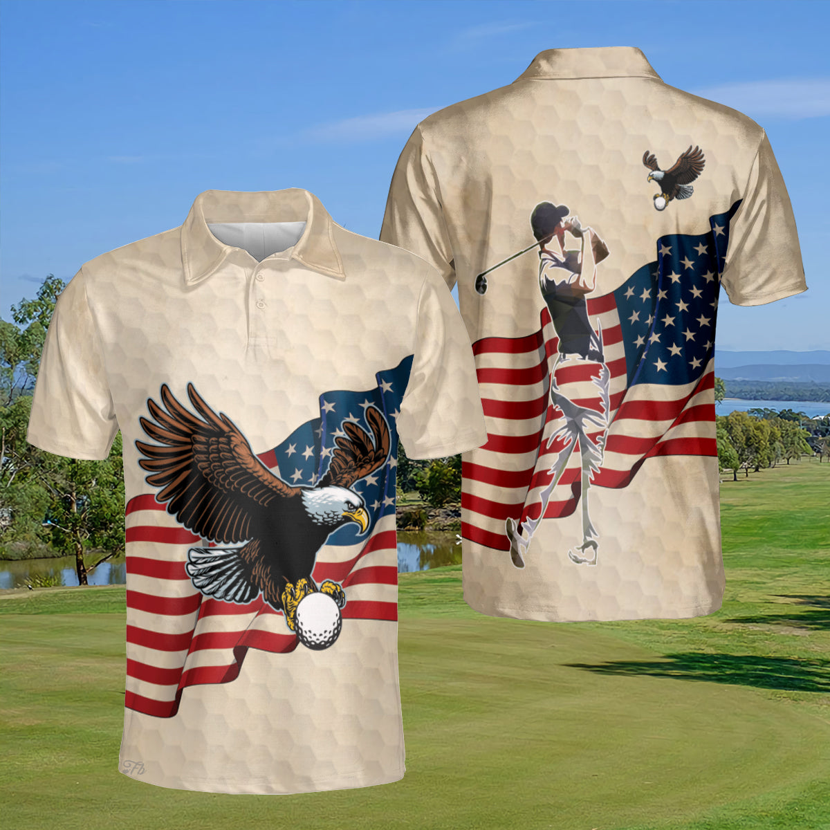 Petthouse | American Golfer Polo Shirt American Eagle Polo Shirt American Flag Polo Shirt Golfer Outfit