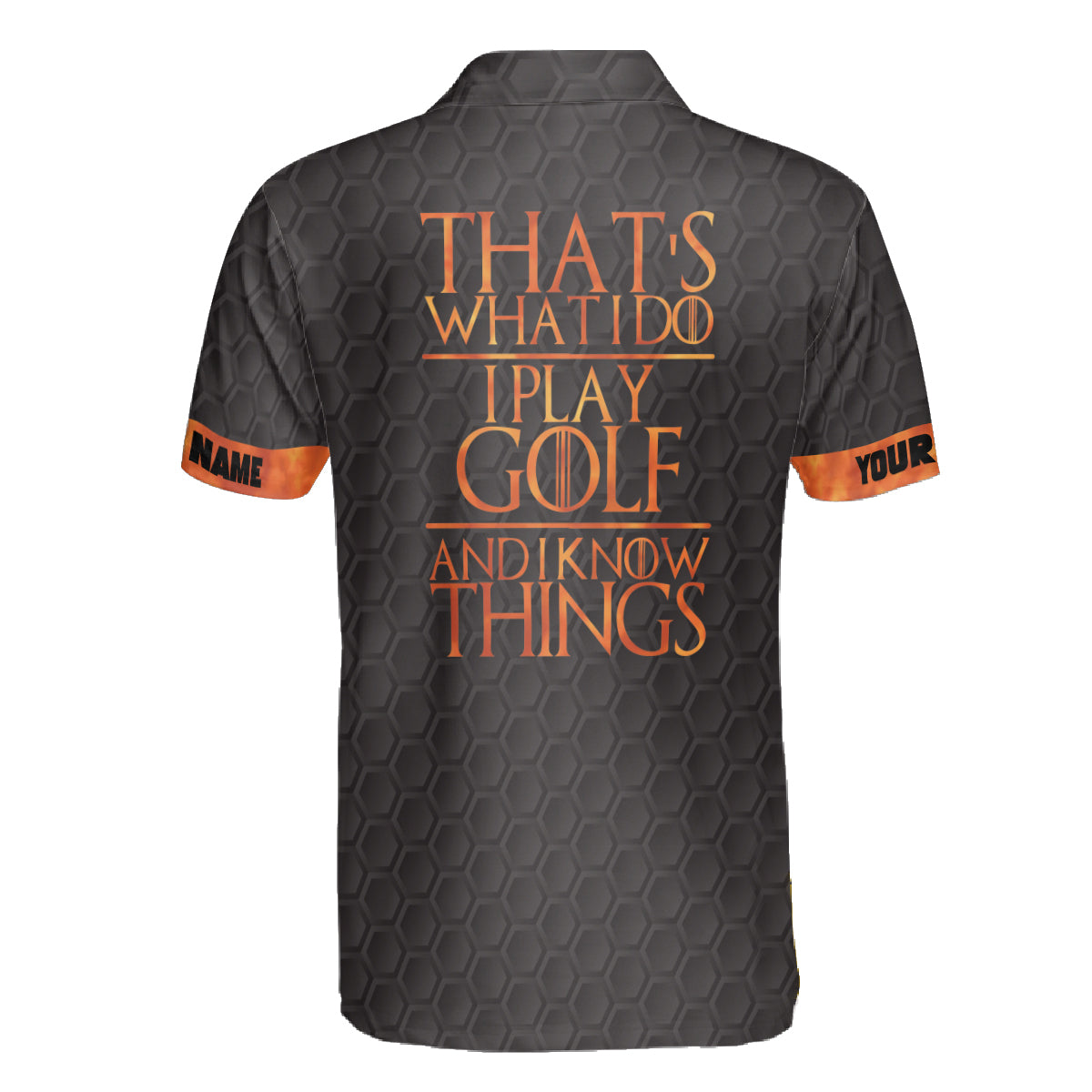 Petthouse | Custom Name Golf Skull Polo Shirt, That's What I Do I Play Golf And I Know Things Aholic