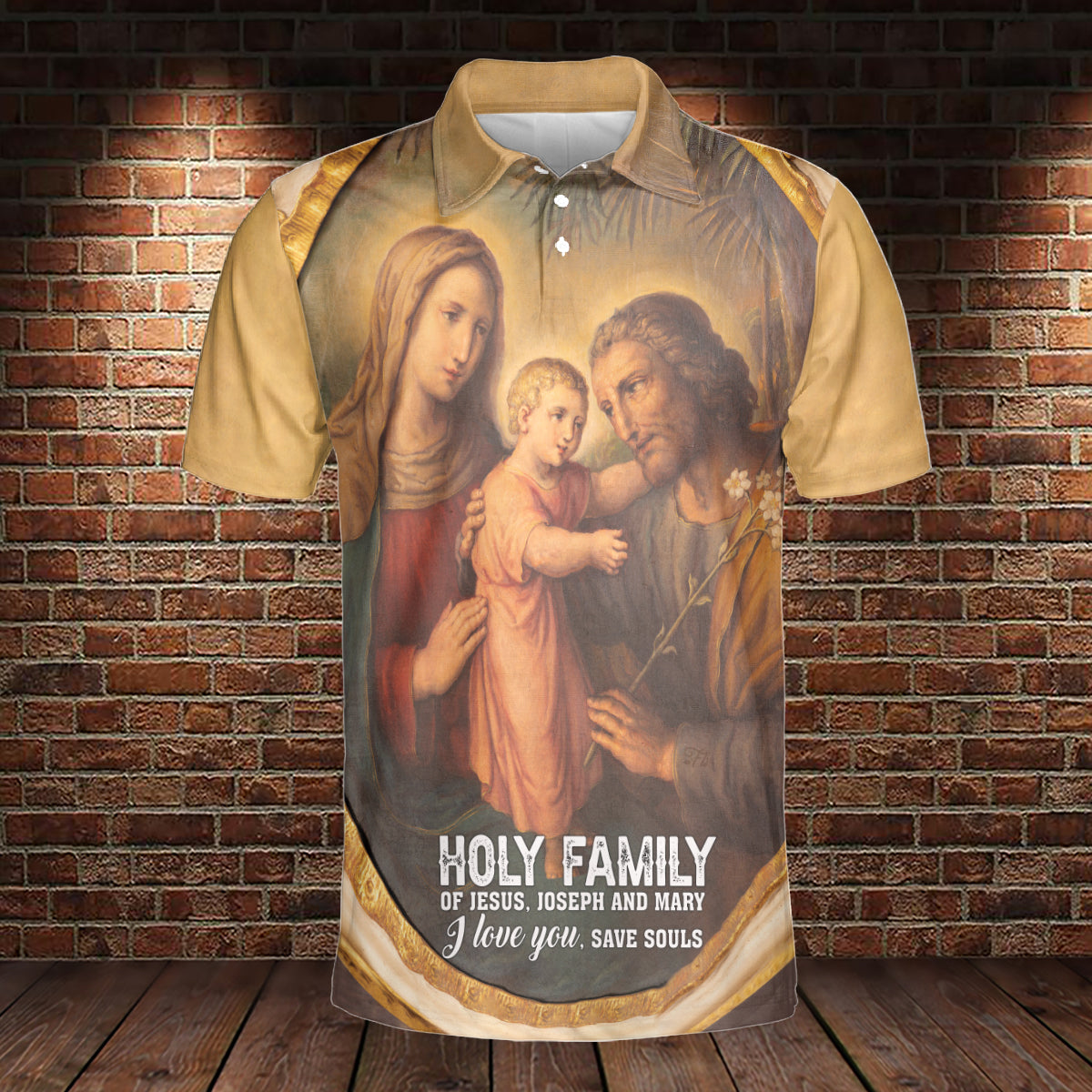 Petthouse | Holy Family Jesus Joseph Mary Polo Shirt Jesus God Christian Sport Shirt Gift For Family