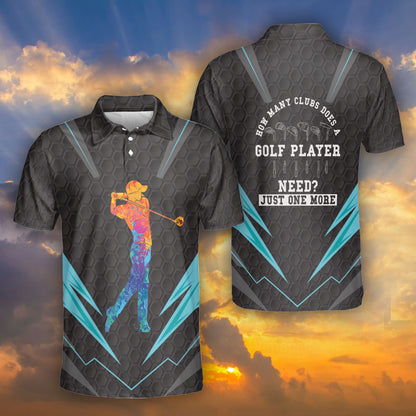 Petthouse | Colorful Golf Swing Polo Shirt Golf Player Polo Need Just One More Golfer Gift Idea