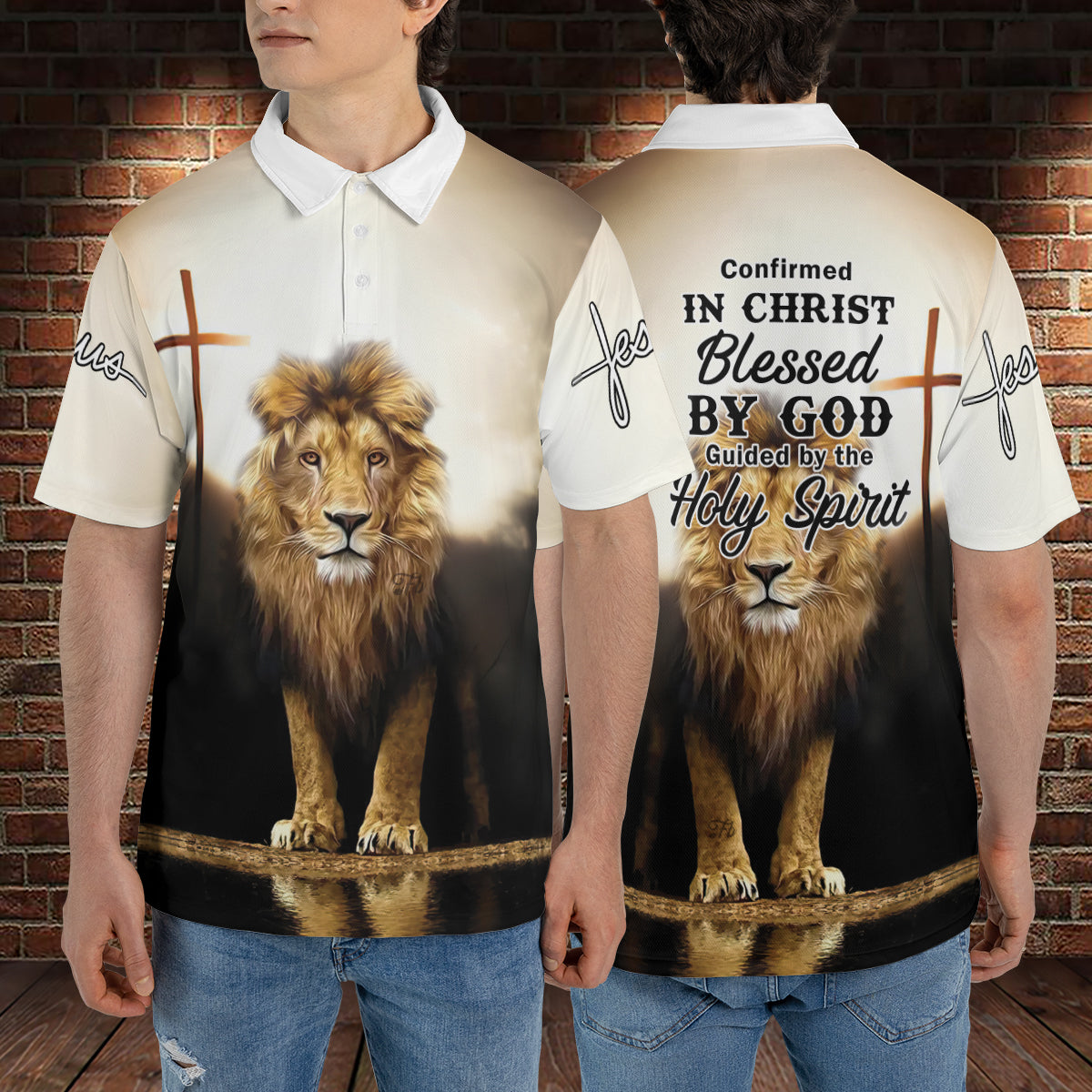 Petthouse | Jesus Christian Lion Polo Shirt In Christ Blessed By God Holy Spirit Sport Shirts Religious Gift