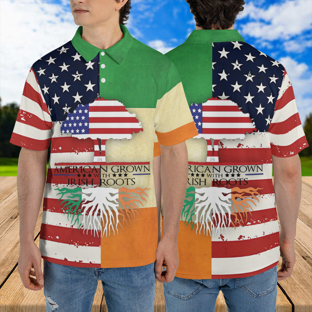 Petthouse | World Of Tree Polo Shirt American Grown Polo Tree Of Life Polo Irish Tree Polo Patriot Gift