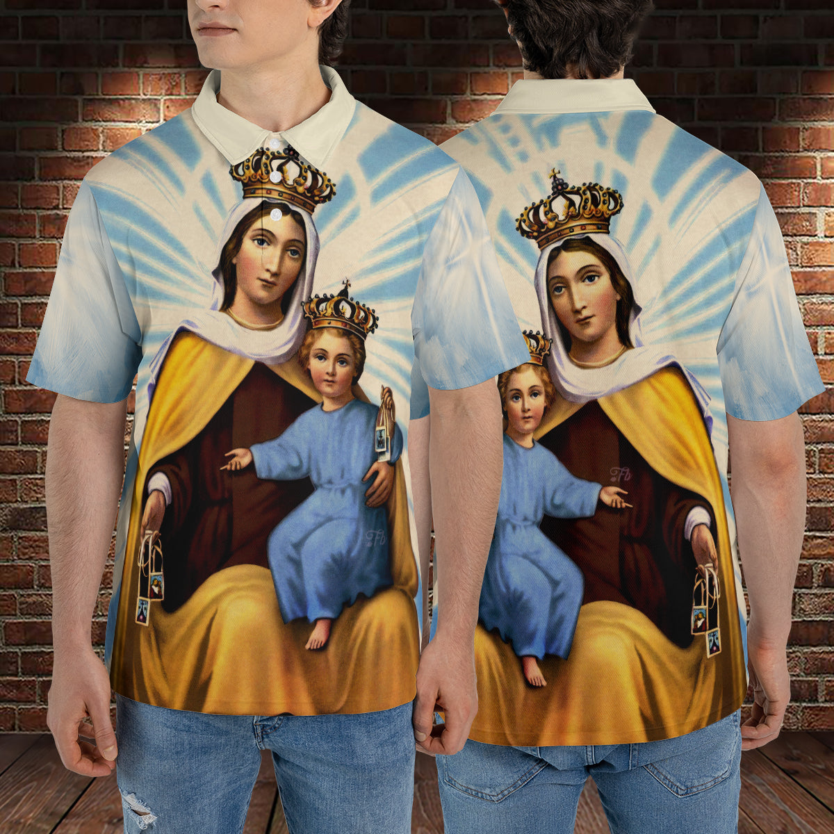 Petthouse | Our Lady Of Mount Polo Shirt Maria Mother Sport Shirt Religious Gift Mother's Day Gift Idea