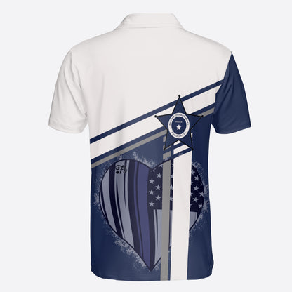 Petthouse | Customized Polo Shirt American Flag Thin Blue Line Police Lives Matter Police Dept