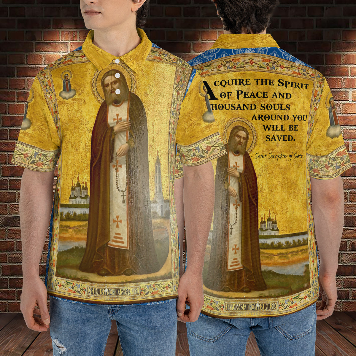 Petthouse | Saint Seraphim Of Sarov Polo Shirt Acquire A Peaceful Spirit Sport Shirt Gift For Family