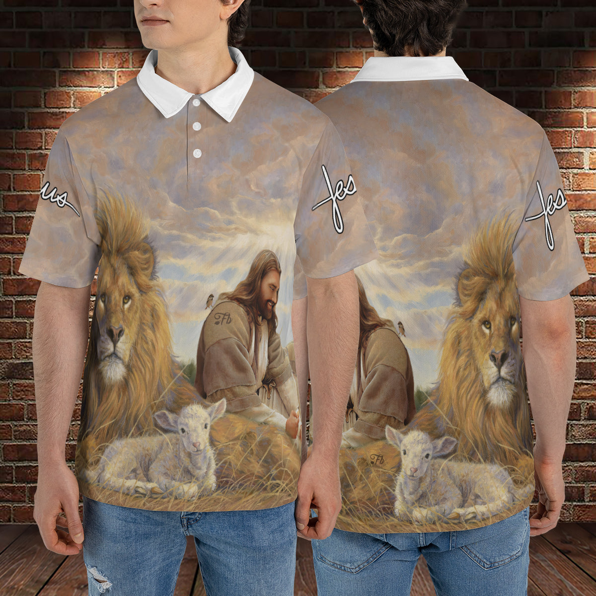 Petthouse | Jesus Christ Lion Of Judah Lamb Of God Polo Shirt God Christian Sports Shirt Gift For Family Member