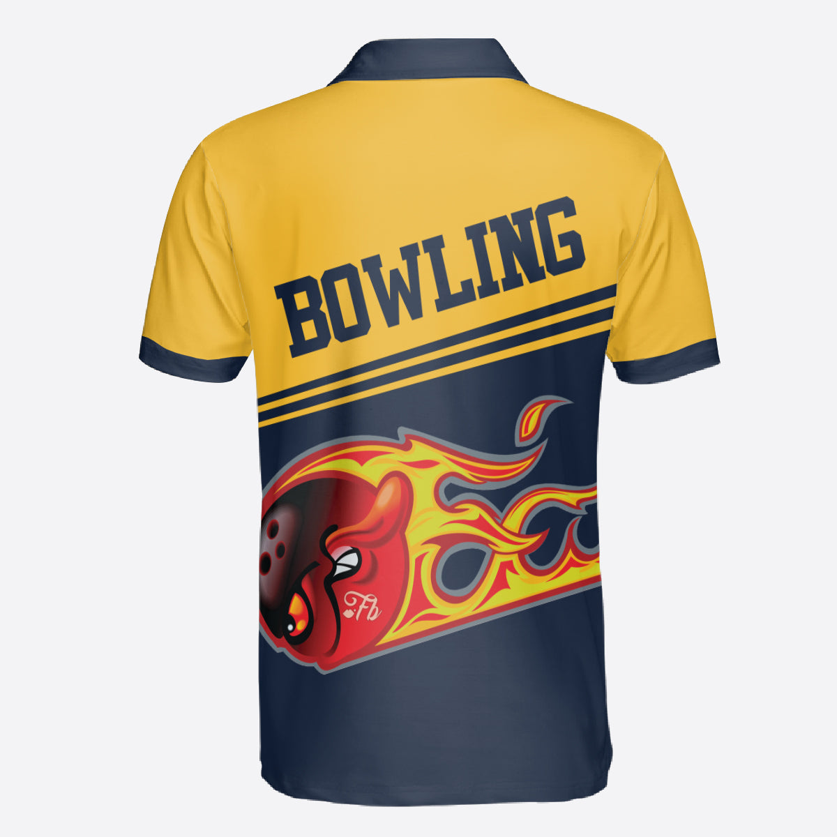 Petthouse | Bowling Fire Printed Polo Shirt, Funny Bowling Art Printed Polo, Bowling Player Lovers