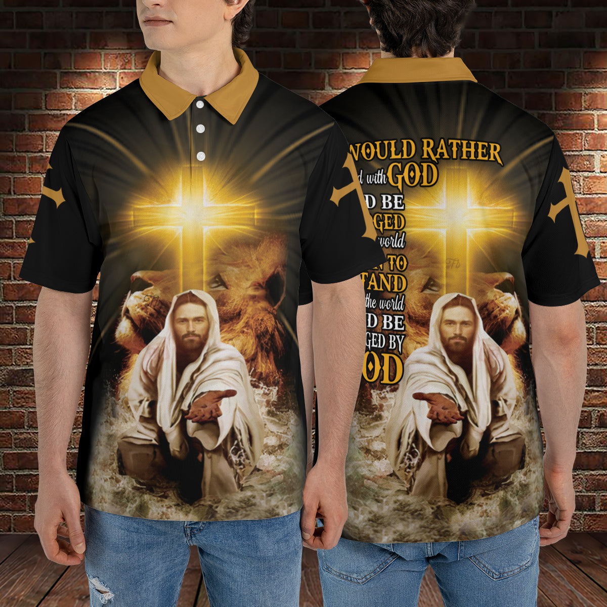 Petthouse | Jesus Christian Lion Polo Shirt Judged By God Sport Shirt God Christ Lovers Gift Religious Gift