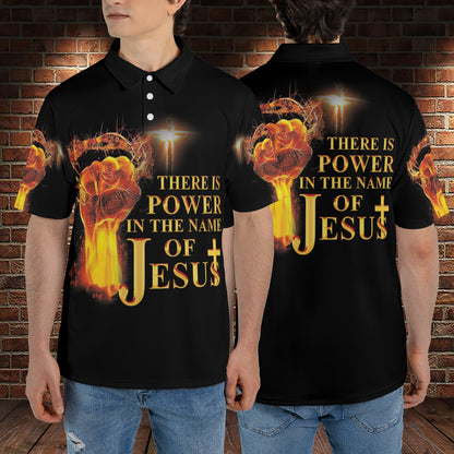 Petthouse | Jesus Christian Polo Shirt There Is Power In The Name Of Jesus Bible Verse Scripture Quote