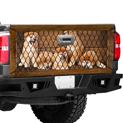 Petthouse | Akita Inu Puppies Tailgate Wraps For Trucks Dog Wood Cage Graphic Wraps Fun Car Decor