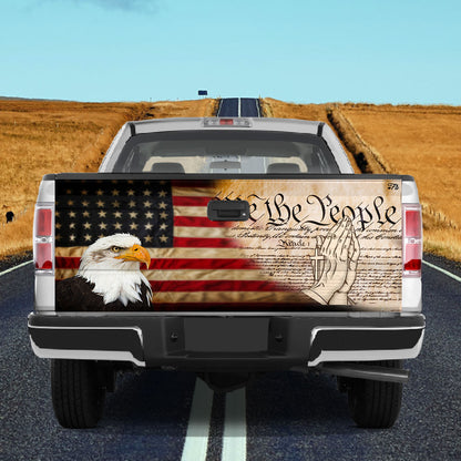 Petthouse | Jesus Eagle Tailgate Wrap, We The People Tailgate Wrap, Eagle Usa Flag Tailgate Wrap