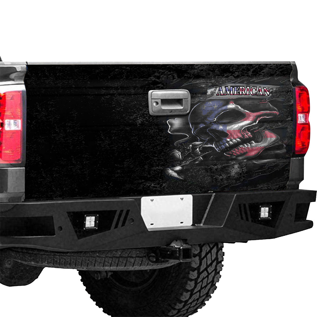 Petthouse | Skull Truck Decals Graphics American Flag Car Decal 4th Of July Decorations Truck Tailgate Wrap