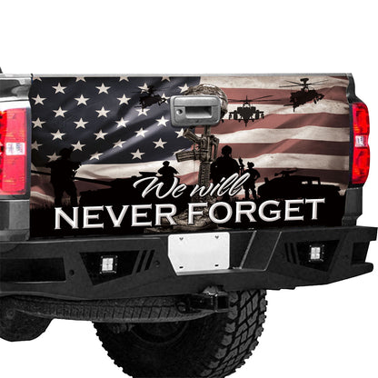 Petthouse | We Will Never Forget Veteran's Day Tailgate Wrap Decal American Veteran Truck Decor