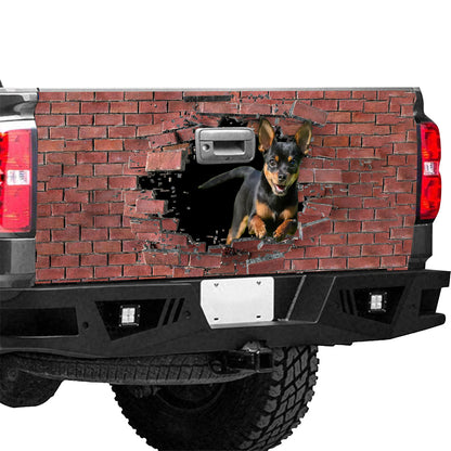 Petthouse | Corgi Rush Over The Wall Broken Funny Tailgate Wrap Vinyl Graphic Decal Sticker Truck Decal Vinyl