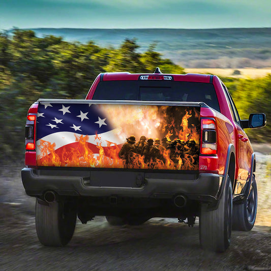 Petthouse | Firefighter American Tailgate Wrap, Fireman Dad Truck Decor Gift Idea