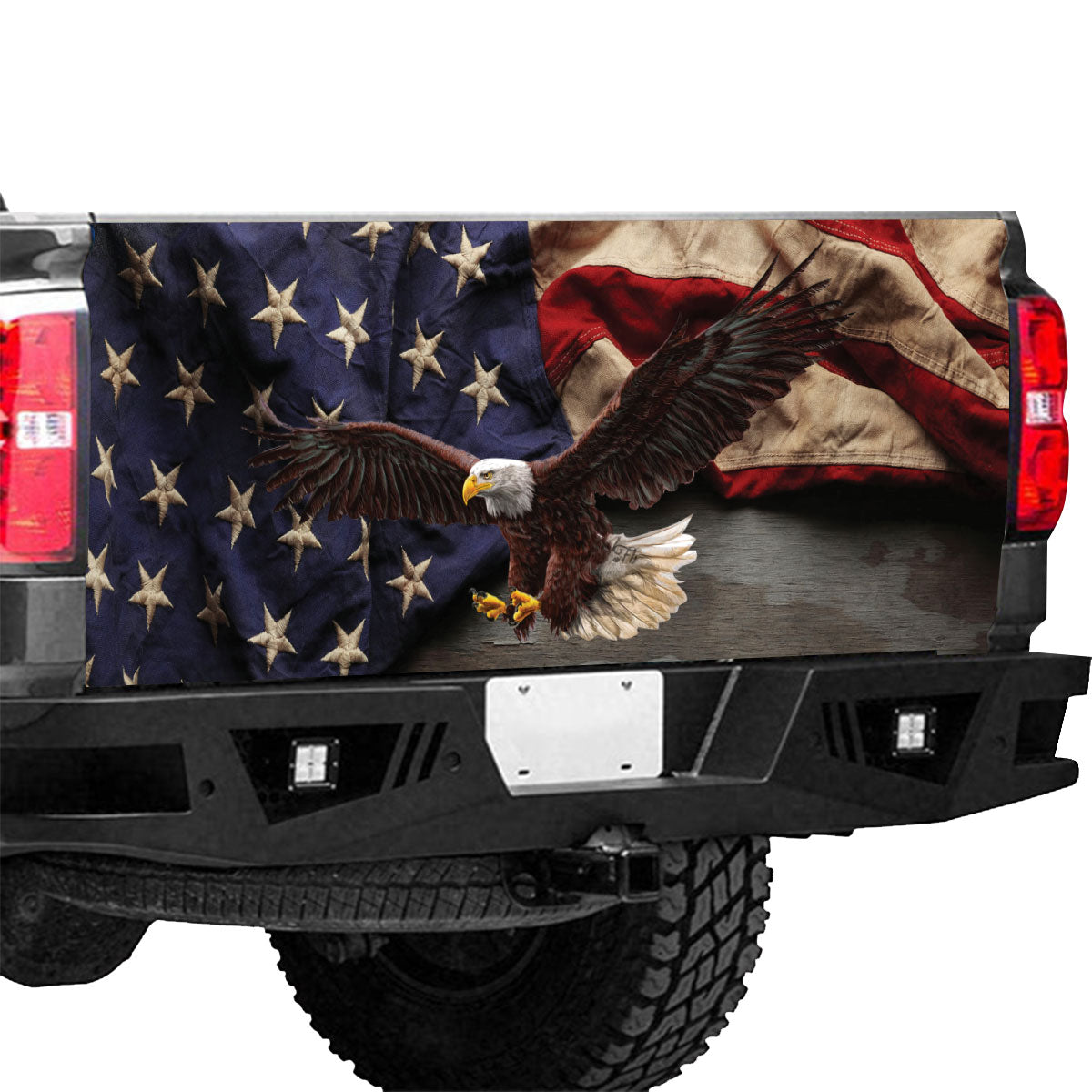 Petthouse | Eagle American Tailgate Wrap American Old Flag Tailgate Wrap Patriot Tailgate Wrap Car Decoration