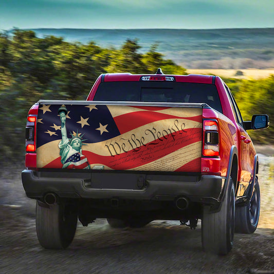 Petthouse | We The People American Vintage Printed Tailgate Wrap, Patriotic Day Gift